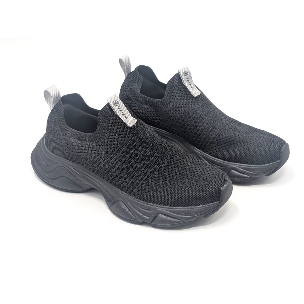 Gaiam Slip On Black on Black Mesh Athletic Yoga Workout Sneakers Womens Size 8.5